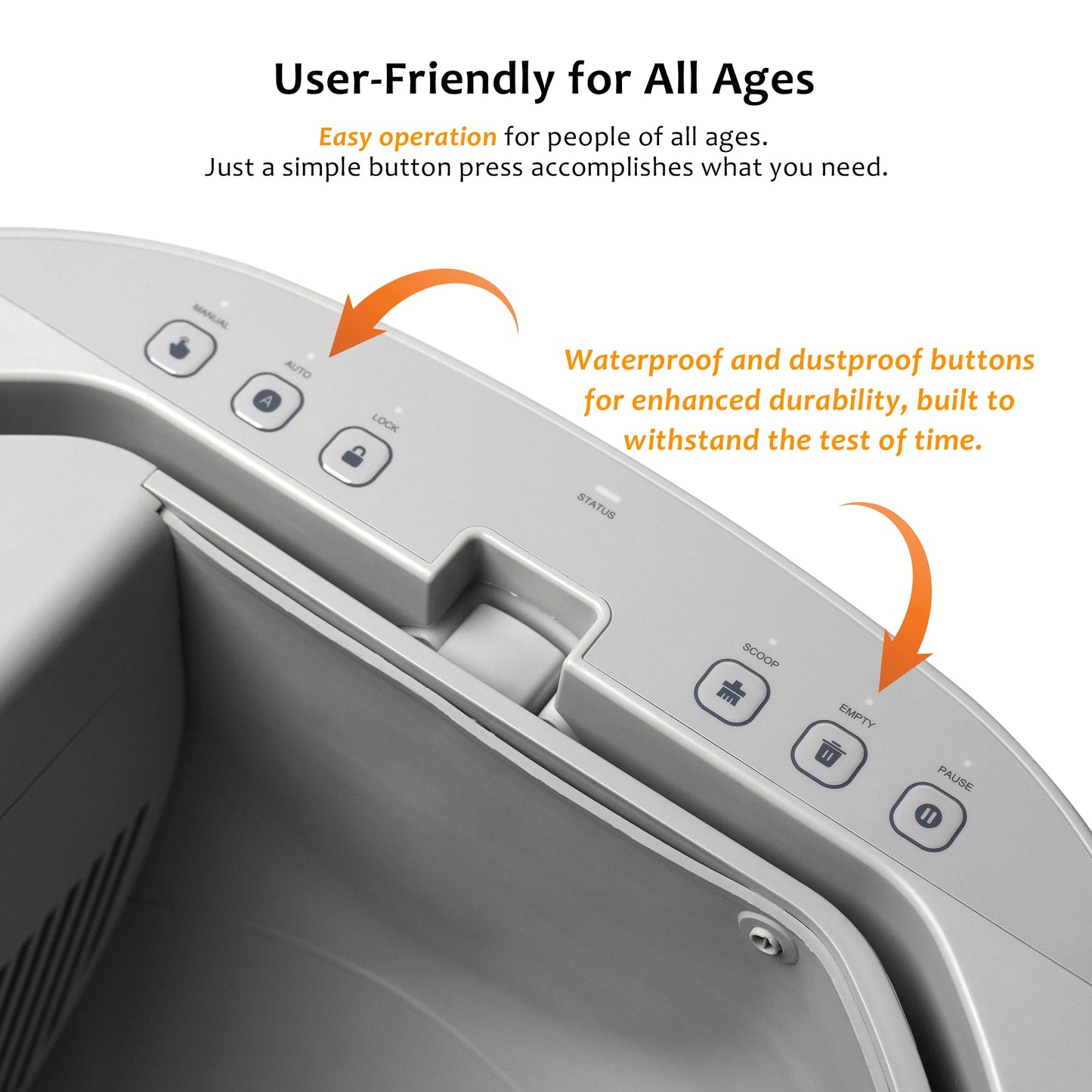 Bac à litière autonettoyant pour chat, conception à dessus ouvert avec capteurs de sécurité avancés, très grande capacité pour maisons multi-chat, sans tracas